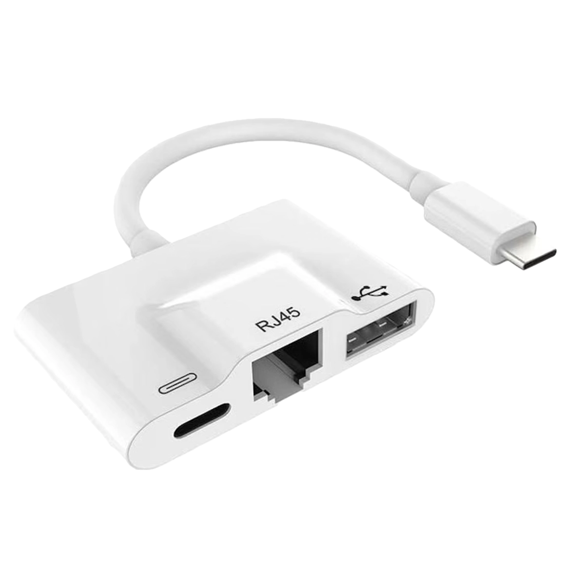 White USB-C Hub | Ethernet Adapter