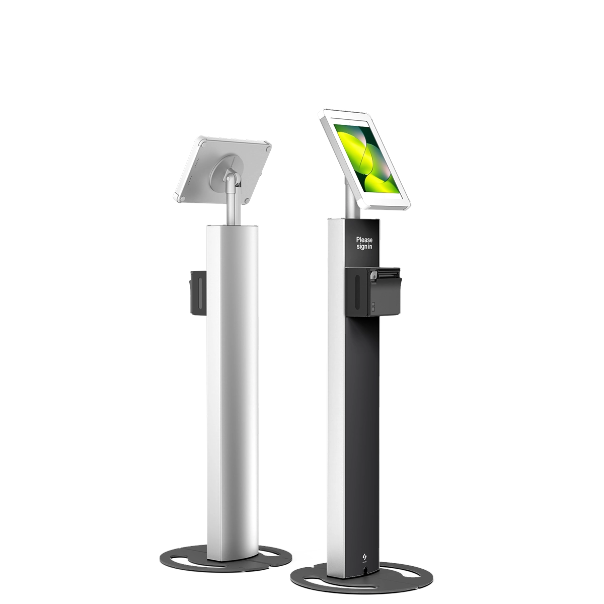 Black and Silver Tablet Kiosks | T10 Ticket Hero White - Sprocket
