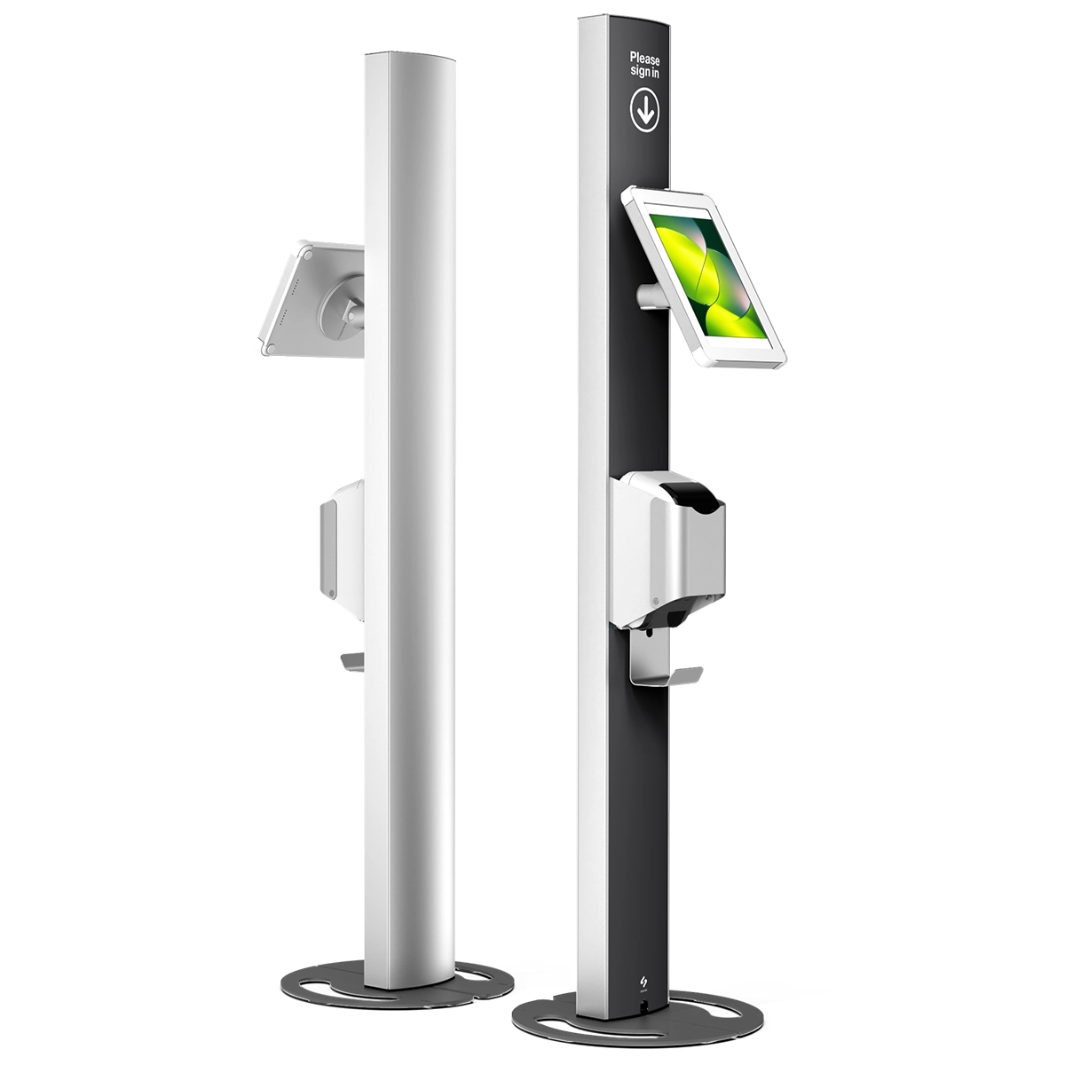 T15 Print Hero White | Two Digital Sign-In Kiosks