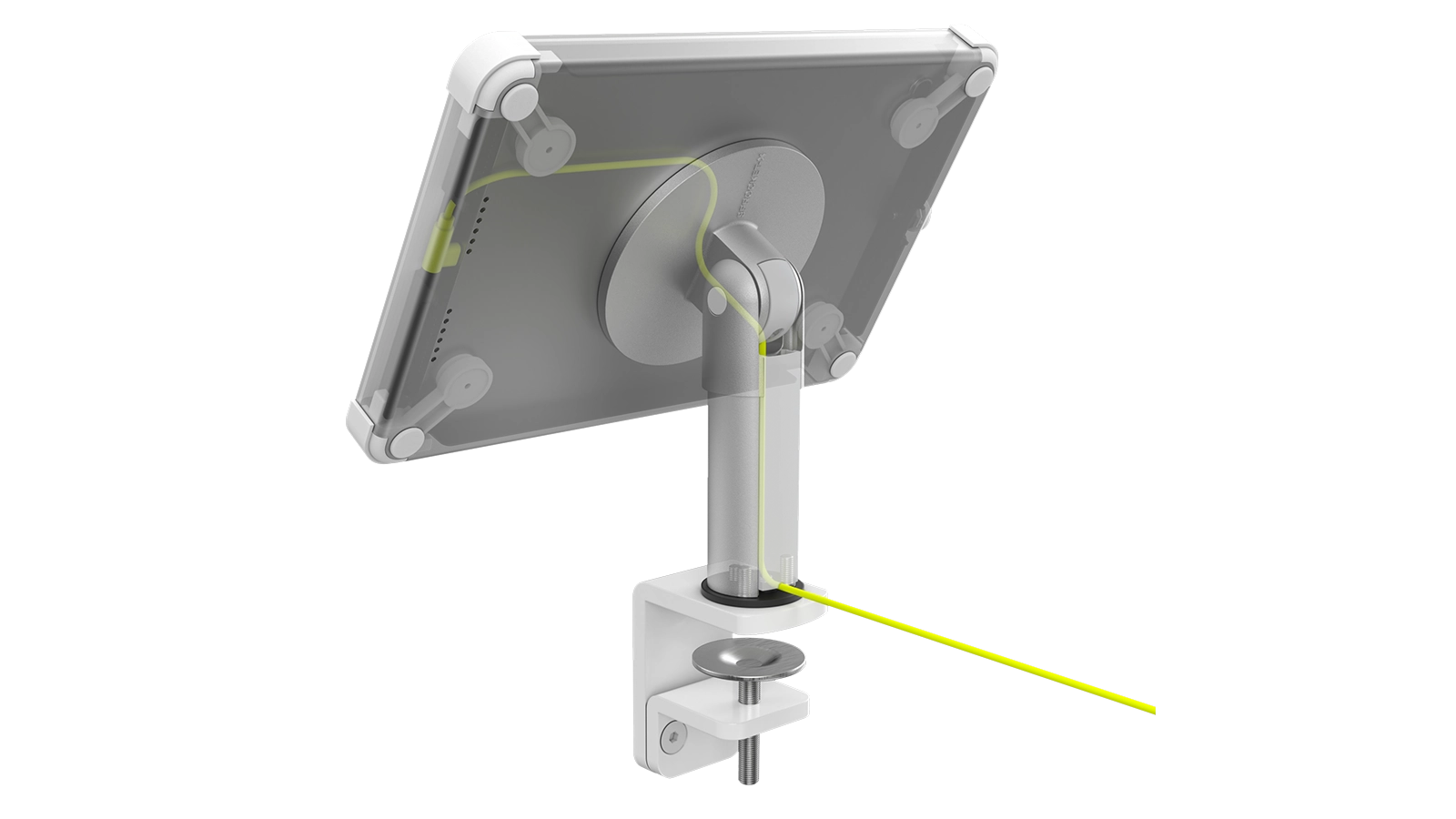 Desk-Mounted Tablet with Secure Cable Management