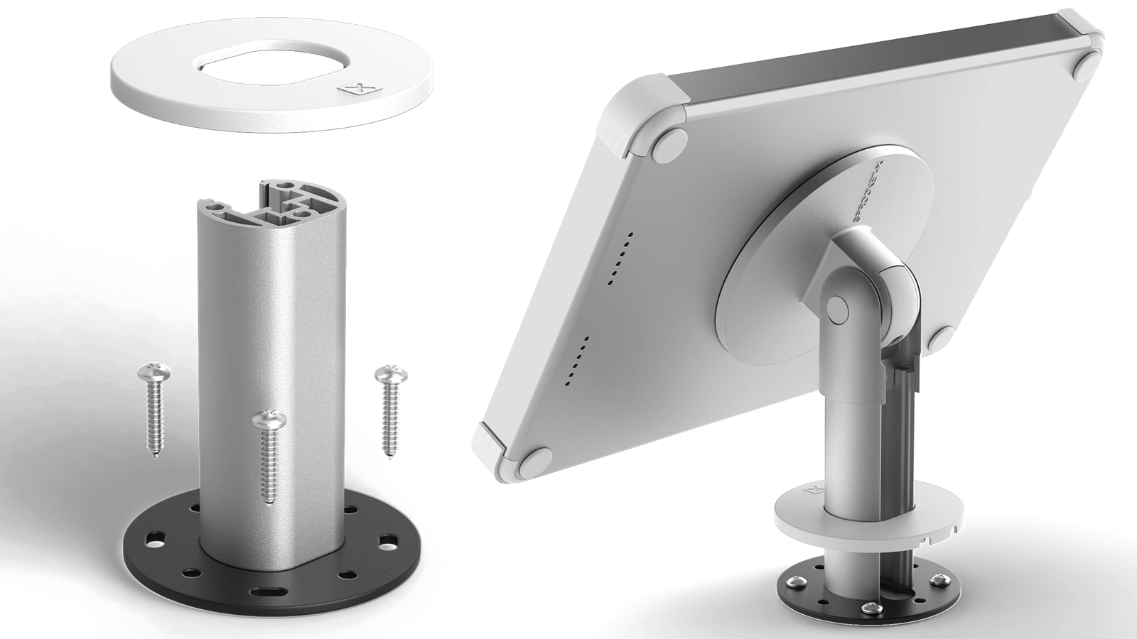 Sprocket X Series Desktop Stand with Permanently Fixed Base Option for iPad, Galaxy Tab and Surface Tablets