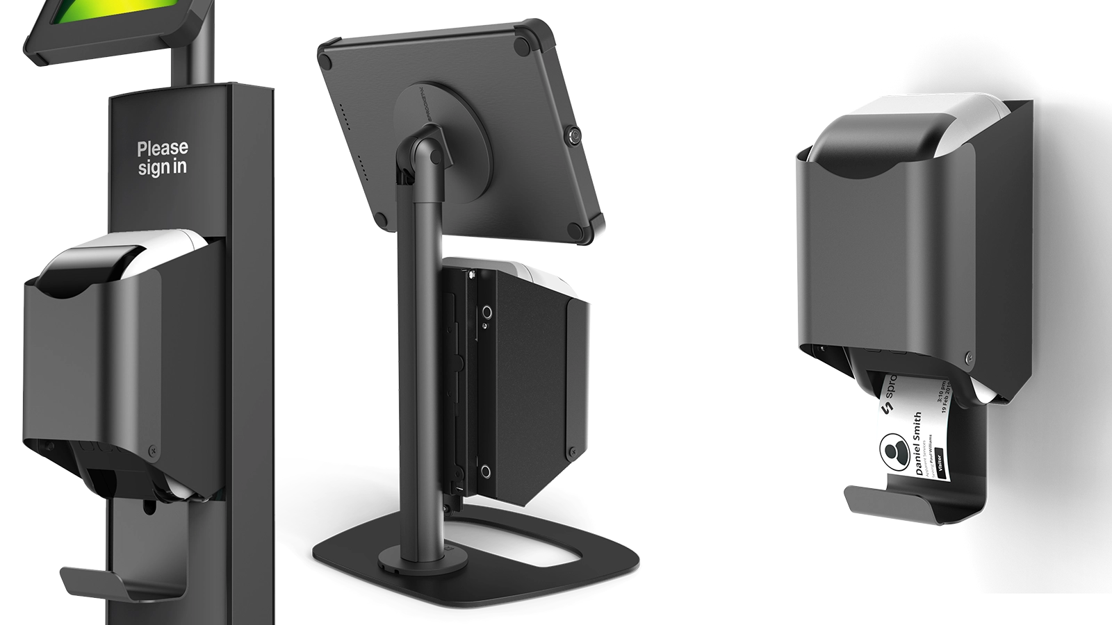 Modular Tablet Kiosk with Sign-in and Badge Printer Accessory | Sprocket